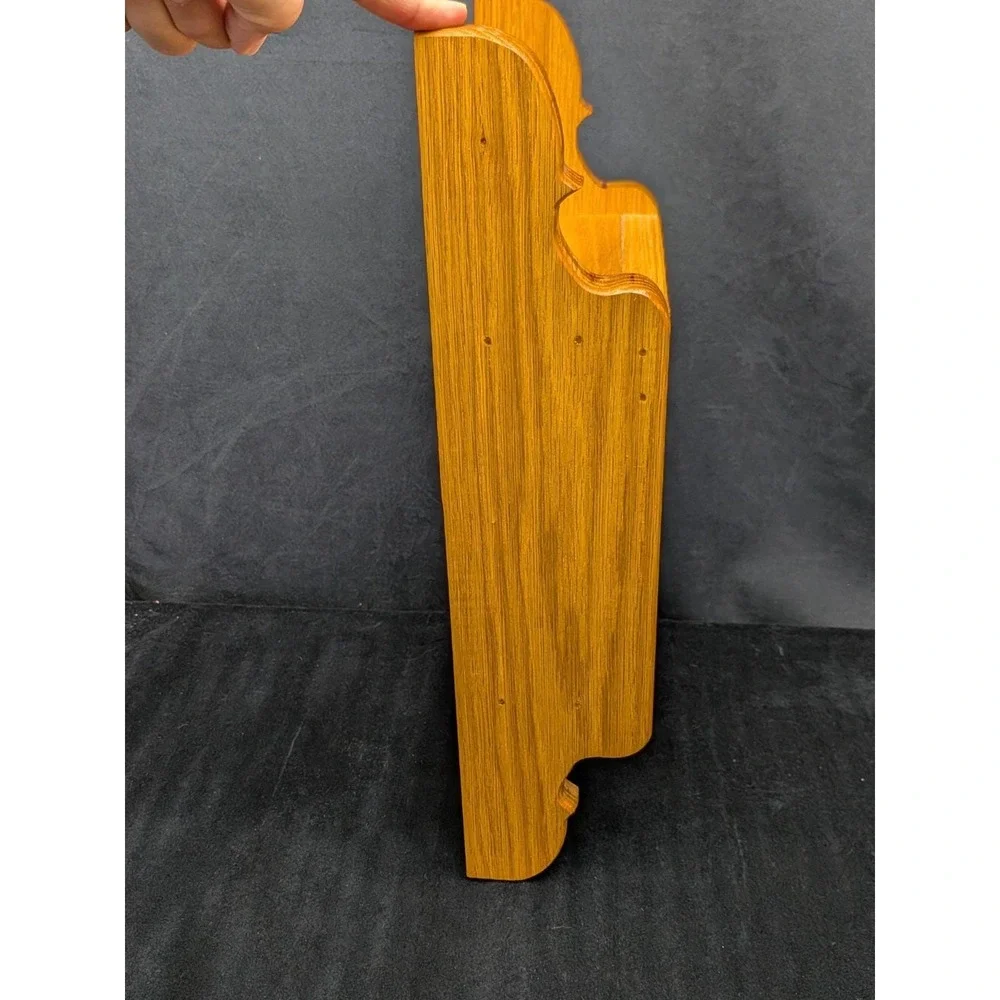 Vtg Oak 2 Tier Shelf Heart Cut Out Knick Knack Rack Tchotchke Trinkets Cottage
